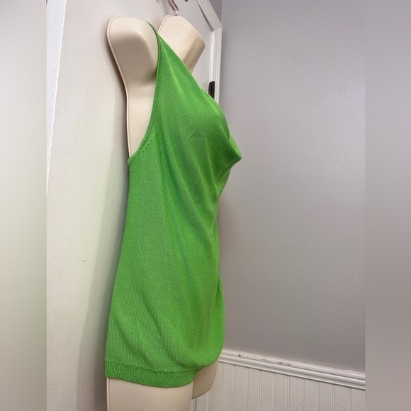 Etcetera Green Knit Tank Top Sleek & Sustainable Sleeveless Knitwear Size Small - Picture 5 of 11